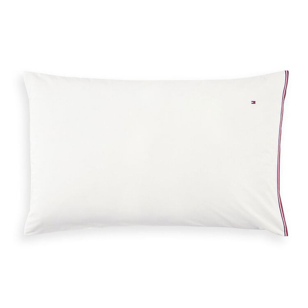 Taies d’oreiller Plain With TH Ribbon White Tommy Hilfi­ger