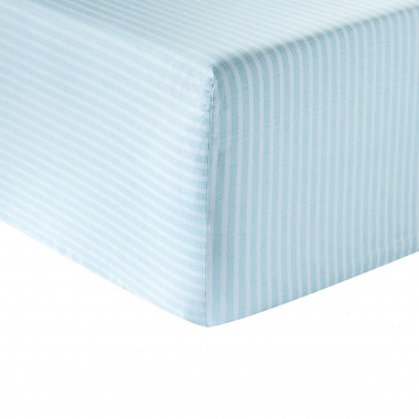 Drap housse Conte Bleu Menthol Anne de Solène