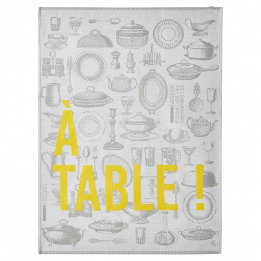 4 Torchons A Table Argen­te­rie Le Jacquard Français