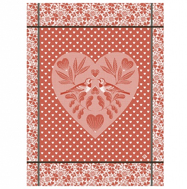 4 Torchons Amour Coque­li­cot Le Jacquard Français