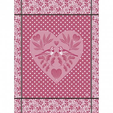 4 Torchons Amour Pivoine Le Jacquard Français