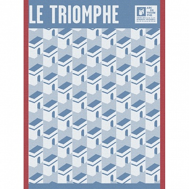 4 Torchons Arc de Triomphe Bleu Le Jacquard Français