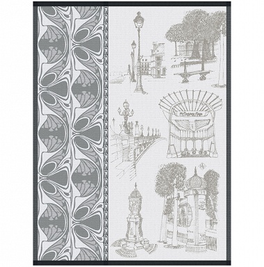 4 Torchons Carnet de Paris Bitume Le Jacquard Français