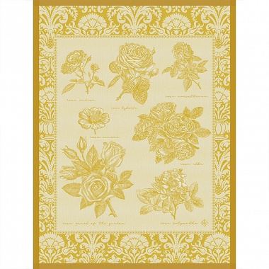 4 Torchons Jardin des Roses Golden Le Jacquard Français