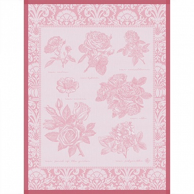 4 Torchons Jardin des Roses Pétale Le Jacquard Français