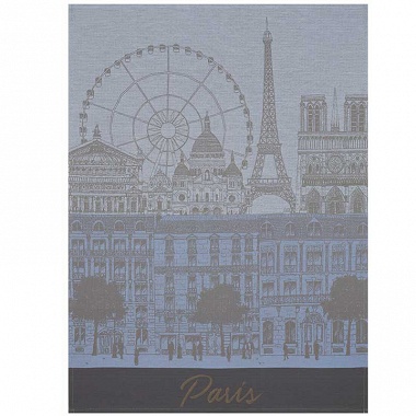 4 Torchons Paris pano­rama ciel Le Jacquard Français