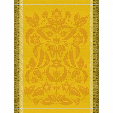 4 Torchons Piments Jaune Le Jacquard Français