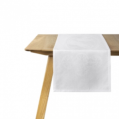 Chemin de table Evasion Céleste Blanc Pur Le Jacquard Français