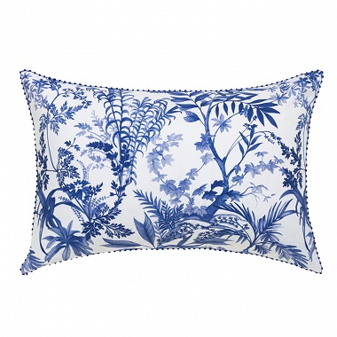 Taie d’oreiller Jardin d’Eden Indigo Le Jacquard Français