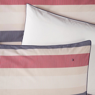 Taies d’oreiller TH Bold Stripe Off-White Tommy Hilfi­ger