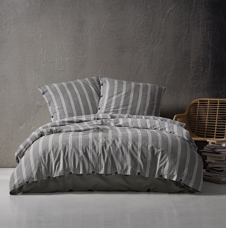 Parure de couette Gris 4 240×220 cm + 2 taie 65×65 cm Baton rouge