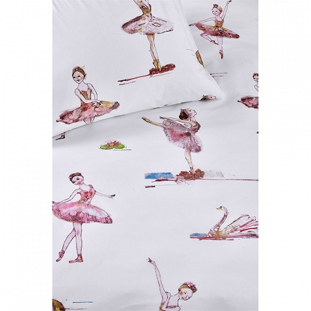 Parure de couette SwanLake Pink 140×200 cm + 1 60×70 cm Beddin­ghouse kids