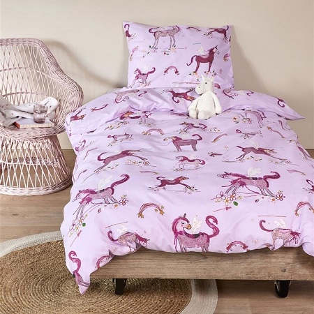 Parure de couette Unicorn Para­dise Pink 140×200 cm + 1 60×70 cm Beddin­ghouse kids