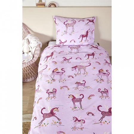 Parure de couette Unicorn Para­dise Pink 140×200 cm + 1 60×70 cm Beddin­ghouse kids