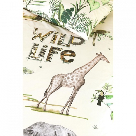 Parure de couette Wild Life Sand 140×200 cm + 1 60×70 cm Beddin­ghouse kids