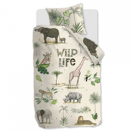 Parure de couette Wild Life Sand 140×200 cm + 1 60×70 cm Beddin­ghouse kids