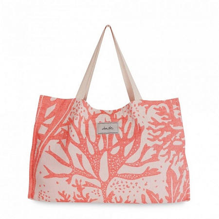 Sac Shop­ping Anémone Corail 57×38×11 cm Jean Vier