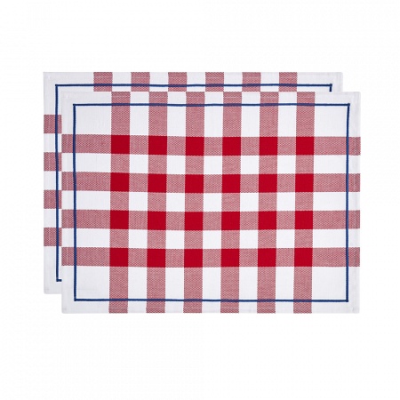 2 Sets de table Bistrot Français Rouge 48×36 cm Le Jacquard Français