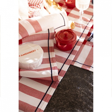 2 Sets de table Bistrot Français Rouge 48×36 cm Le Jacquard Français