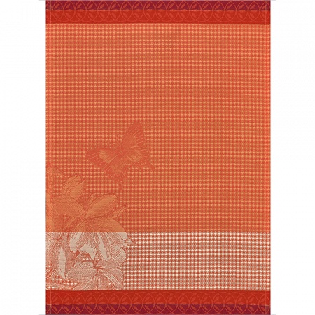 4 Essuie mains jardins des papillons Camé­lia 54×38 cm Le Jacquard Français