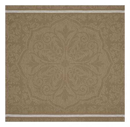 4 serviettes de table Armoi­ries Grège 58×58 cm Le Jacquard Français