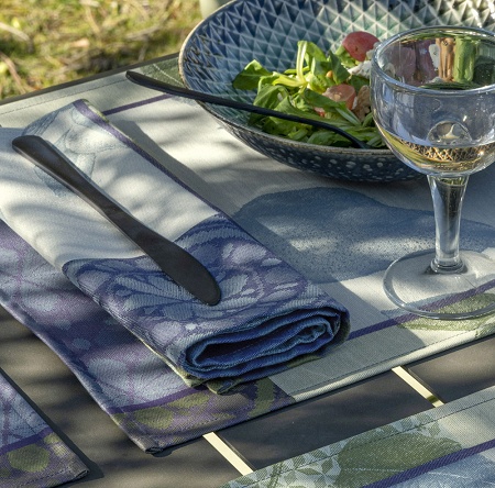 4 serviettes de table Arrière-Pays Cassis 58×58 cm Le Jacquard Français