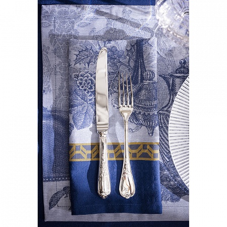 4 Serviettes de table Festin Cris­tal 55×55 cm Le Jacquard Français