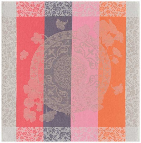 4 serviettes de table fleurs gour­mandes lin 58×58 cm Le Jacquard Français