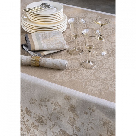 4 serviettes de table Instant Buco­lique Chaton 58×58 cm Le Jacquard Français