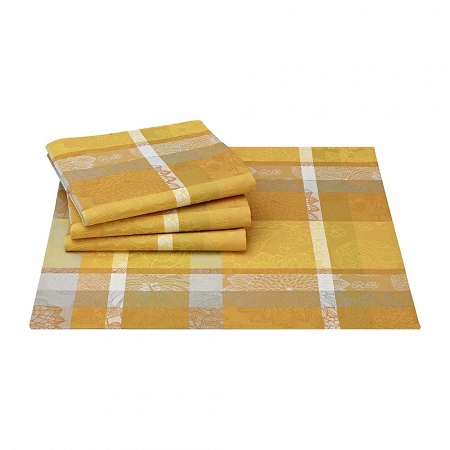 4 serviettes de table marie galante Ananas 58×58 cm Le Jacquard Français