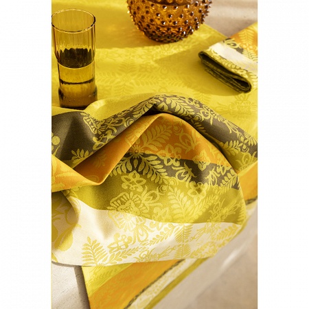 4 serviettes de table Mumbai Safran 50×50 cm Le Jacquard Français