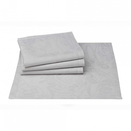 4 Serviettes de table Tivoli Perle 50×50 cm Le Jacquard Français