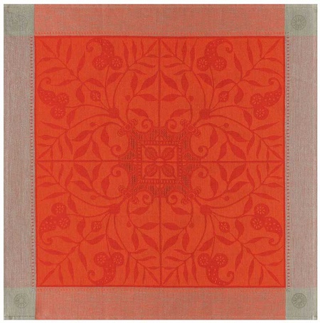 4 serviettes de table vene­zia corna­line 58×58 cm Le Jacquard Français