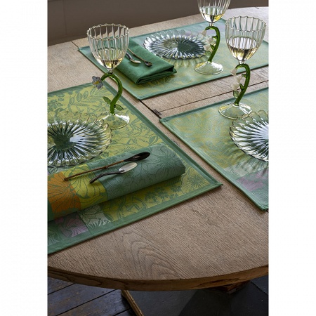 4 sets de table enduits Cottage Jardin 50×36 cm Le Jacquard Français