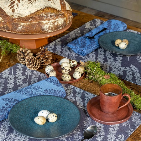 4 sets de table enduits Origin Nature Denim 50×36 cm Le Jacquard Français