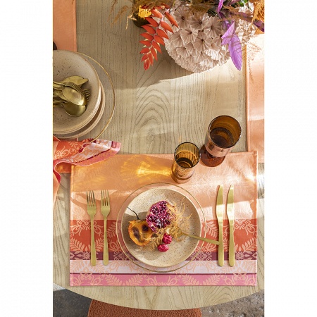 4 Sets de table Mumbai Enduit Mari­gold 50×36 cm Le Jacquard Français