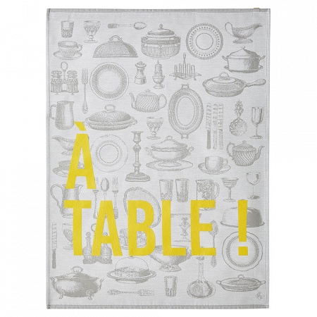 4 Torchons A Table Argen­te­rie 60×80 cm Le Jacquard Français