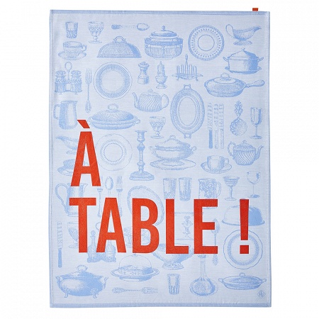 4 Torchons A Table Eau 60×80 cm Le Jacquard Français