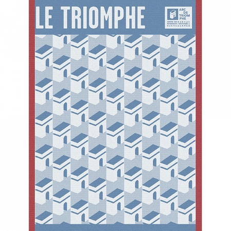 4 Torchons Arc de Triomphe Bleu 60×80 cm Le Jacquard Français