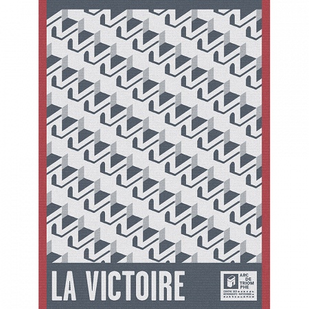 4 Torchons Arc Victoire Bleu 60×80 cm Le Jacquard Français