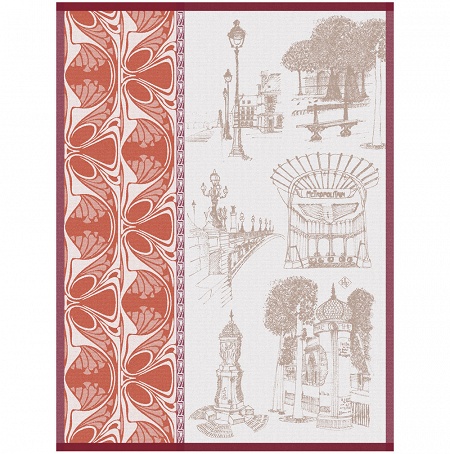 4 Torchons Carnet de Paris Caba­ret 60×80 cm Le Jacquard Français