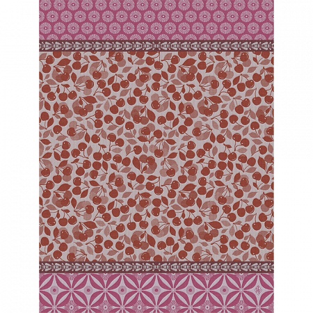 4 Torchons Cerise Griotte 60×80 cm Le Jacquard Français