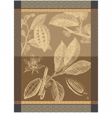 4 Torchons Choco­lats Fève Cacao 60×80 cm Le Jacquard Français