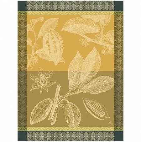 4 Torchons Choco­lats Fève Dulcey 60×80 cm Le Jacquard Français