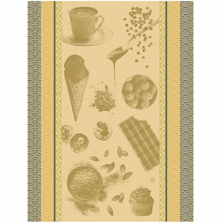 4 Torchons Choco­lats Recette Dulcey 60×80 cm Le Jacquard Français