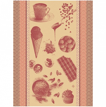 4 Torchons Choco­lats Recette Rubis 60×80 cm Le Jacquard Français