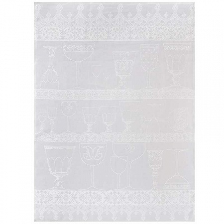 4 Torchons cris­tal blanc 60×80 cm Le Jacquard Français