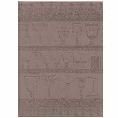 4 Torchons cris­tal poivre gris 60×80 cm Le Jacquard Français