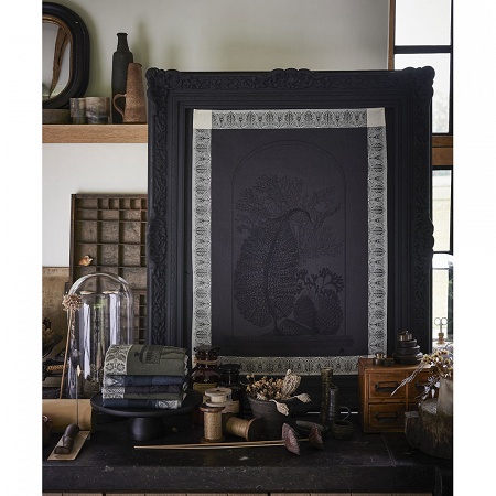 4 Torchons Curio­sité Miné­rales Char­bon60×80 cm Le Jacquard Français