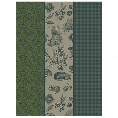 4 Torchons dans les bois tryp­tique sapin 60×80 cm Le Jacquard Français